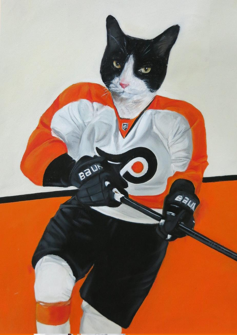 Illustration for article titled Here Are Some Portraits Of Pets As NHL Players